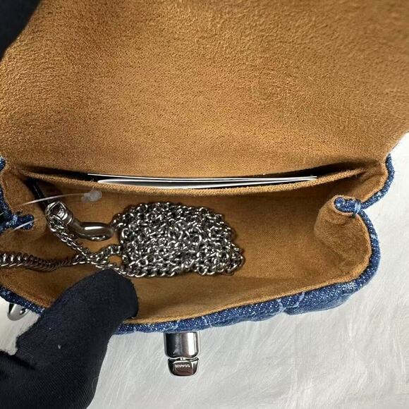 Coach Turnlock Card Case Crossbody With Quilting In Denim CAL34 NWT - Picture 5 of 8